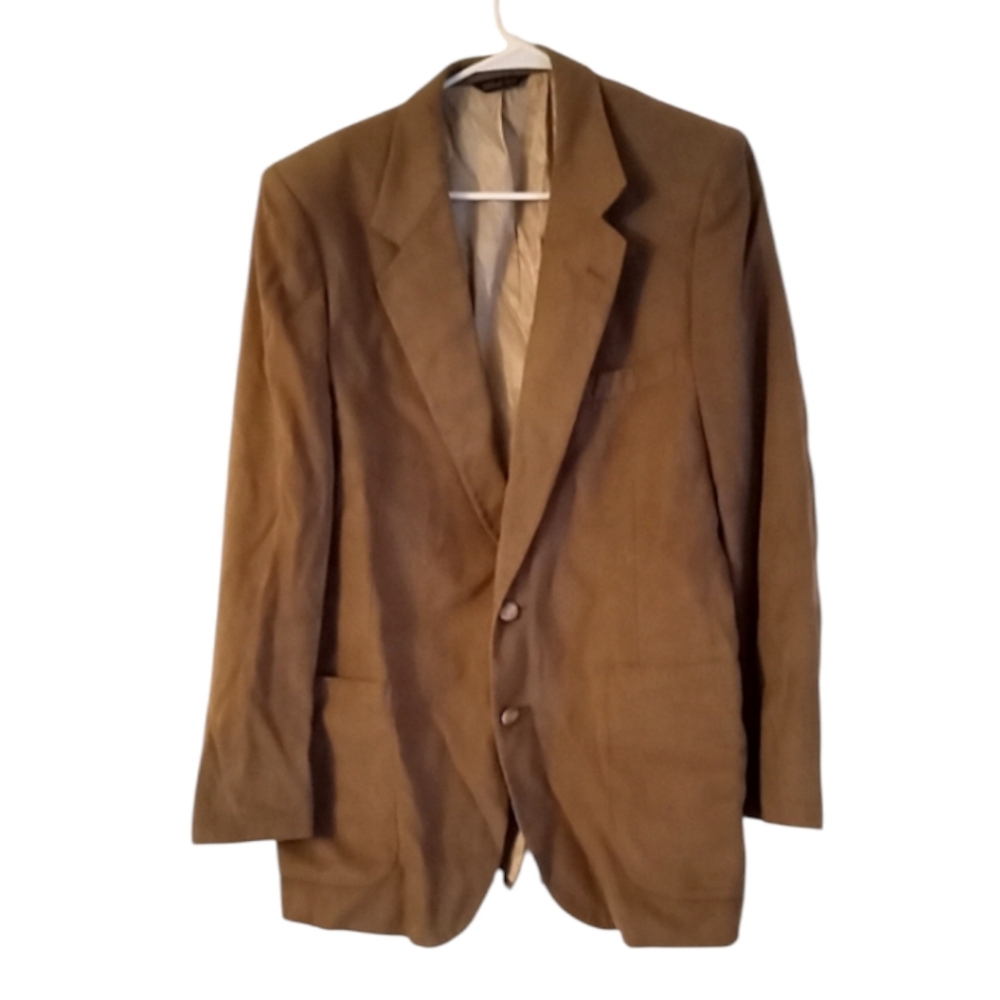 Lanvin Men's Feather Seude Caramel Leather Blazer - Picture 1 of 6